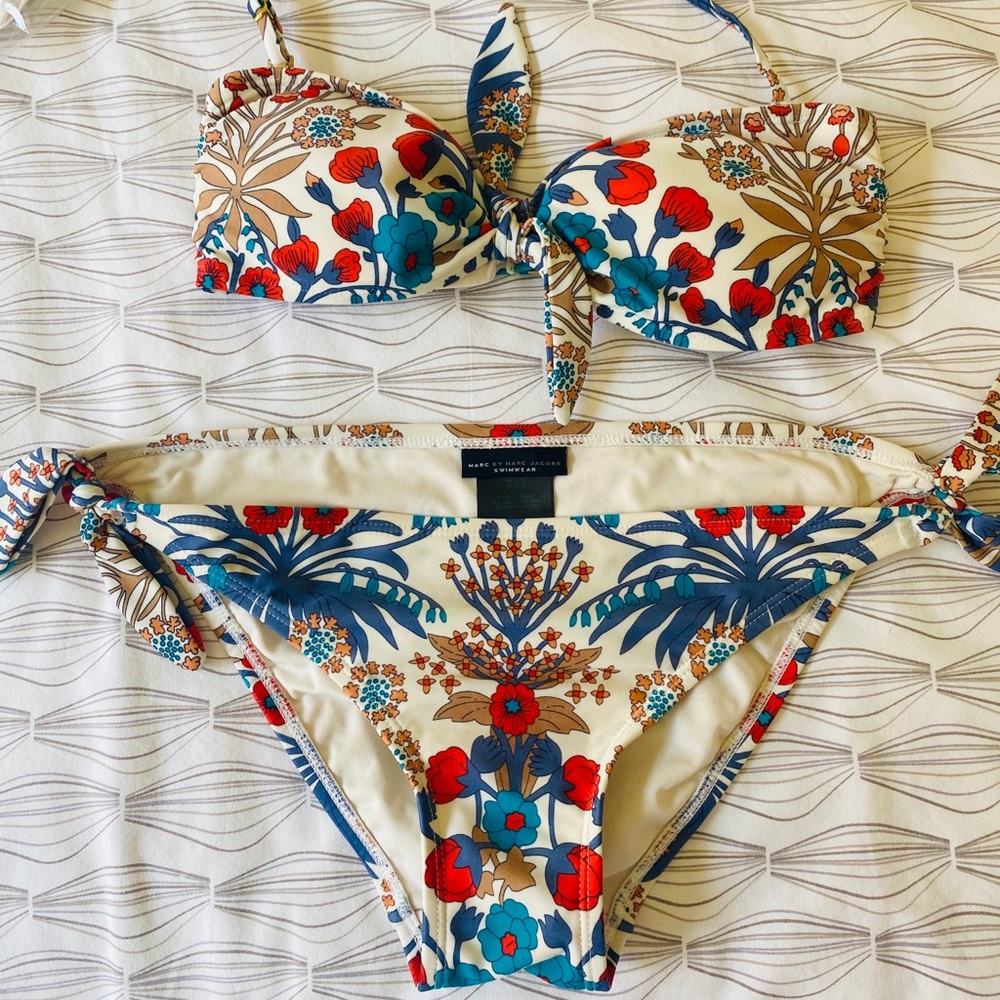 MARC JACOBS Floral Bandeau Two Piece Bikini $149